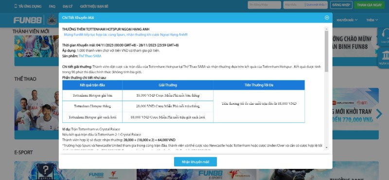 Đặt Cược Trận Tottenham Nhận Về Thưởng Hấp Dẫn Tới 88K 